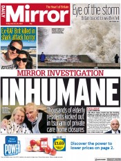 Daily Mirror (UK) Newspaper Front Page for 18 February 2022