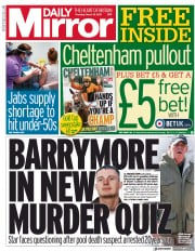 Daily Mirror (UK) Newspaper Front Page for 18 March 2021