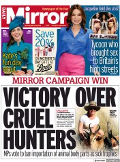 Daily Mirror (UK) Newspaper Front Page for 18 March 2023