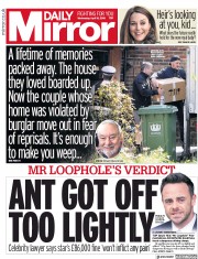 Daily Mirror (UK) Newspaper Front Page for 18 April 2018