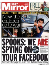 Daily Mirror Newspaper Front Page (UK) for 18 June 2014