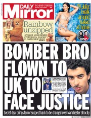 Daily Mirror (UK) Newspaper Front Page for 18 July 2019