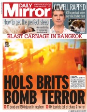 Daily Mirror (UK) Newspaper Front Page for 18 August 2015