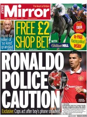 Daily Mirror front page for 18 August 2022