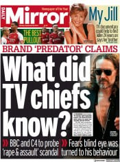 Daily Mirror (UK) Newspaper Front Page for 18 September 2023
