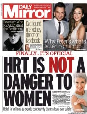Daily Mirror (UK) Newspaper Front Page for 19 October 2015