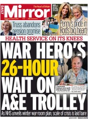 Daily Mirror (UK) Newspaper Front Page for 19 October 2022