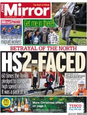Daily Mirror (UK) Newspaper Front Page for 19 November 2021