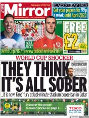 Daily Mirror (UK) Newspaper Front Page for 19 November 2022