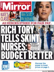 Daily Mirror front page for 19 January 2023