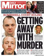 Daily Mirror (UK) Newspaper Front Page for 19 February 2016