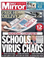 Daily Mirror (UK) Newspaper Front Page for 19 March 2020