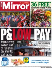 Daily Mirror (UK) Newspaper Front Page for 19 March 2022