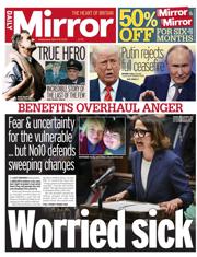 Daily Mirror front page for 19 March 2025