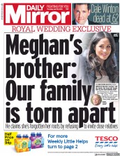 Daily Mirror (UK) Newspaper Front Page for 19 April 2018