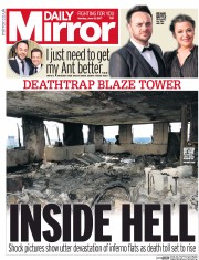 Daily Mirror (UK) Newspaper Front Page for 19 June 2017