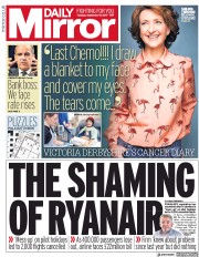 Daily Mirror (UK) Newspaper Front Page for 19 September 2017
