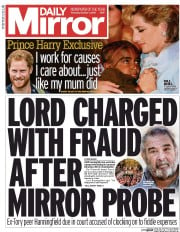 Daily Mirror (UK) Newspaper Front Page for 1 October 2015