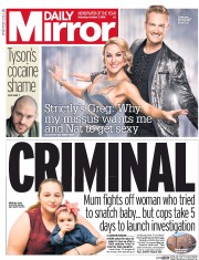 Daily Mirror (UK) Newspaper Front Page for 1 October 2016