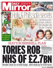 Daily Mirror (UK) Newspaper Front Page for 1 October 2018