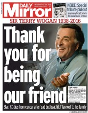 Daily Mirror (UK) Newspaper Front Page for 1 February 2016