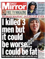 Daily Mirror Newspaper Front Page (UK) for 1 March 2014