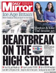 Daily Mirror (UK) Newspaper Front Page for 1 March 2018