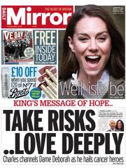 Daily Mirror front page for 1 May 2025
