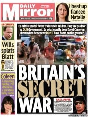 Daily Mirror (UK) Newspaper Front Page for 1 June 2011