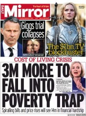 Daily Mirror (UK) Newspaper Front Page for 1 September 2022