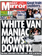 Daily Mirror (UK) Newspaper Front Page for 20 October 2012