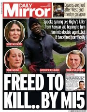 Daily Mirror Newspaper Front Page (UK) for 20 December 2013