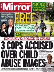 Daily Mirror (UK) Newspaper Front Page for 20 January 2023