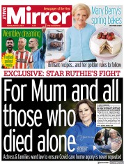 Daily Mirror front page for 20 March 2023