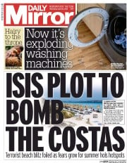 Daily Mirror (UK) Newspaper Front Page for 20 April 2016