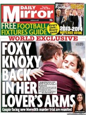 Daily Mirror (UK) Newspaper Front Page for 20 June 2013