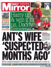 Daily Mirror (UK) Newspaper Front Page for 20 June 2018