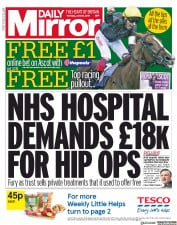 Daily Mirror (UK) Newspaper Front Page for 20 June 2019