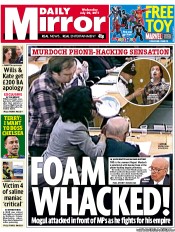 Daily Mirror (UK) Newspaper Front Page for 20 July 2011