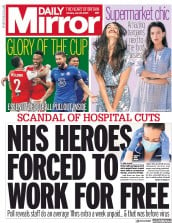 Daily Mirror (UK) Newspaper Front Page for 20 July 2020