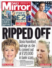 Daily Mirror (UK) Newspaper Front Page for 20 August 2016