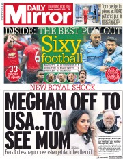 Daily Mirror (UK) Newspaper Front Page for 20 August 2018