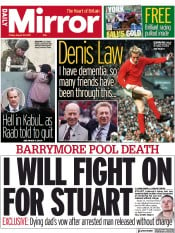 Daily Mirror (UK) Newspaper Front Page for 20 August 2021