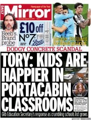 Daily Mirror (UK) Newspaper Front Page for 20 September 2023