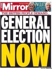 Daily Mirror (UK) Newspaper Front Page for 21 October 2022
