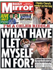 Daily Mirror Newspaper Front Page (UK) for 21 November 2012