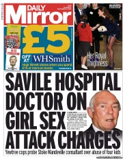 Daily Mirror (UK) Newspaper Front Page for 21 November 2013