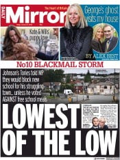Daily Mirror front page for 21 January 2022