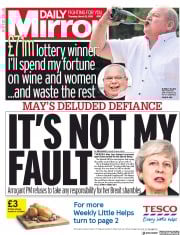 Daily Mirror (UK) Newspaper Front Page for 21 March 2019