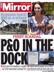 Daily Mirror (UK) Newspaper Front Page for 21 March 2022
